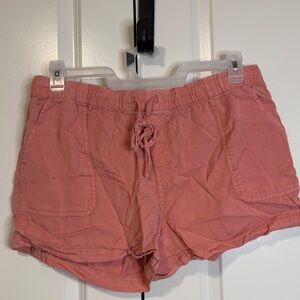 GAP Coral Pink Casual Pull-On Shorts Women’s Size Large Elastic Waist Drawstring